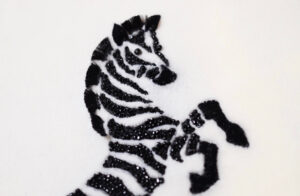 シマウマの刺繍